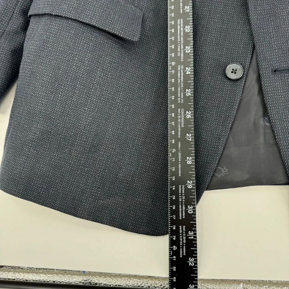 Christian Dior Monsieur Wool‎ Blazer Jacket Men's Dark Blue Button Front Classic